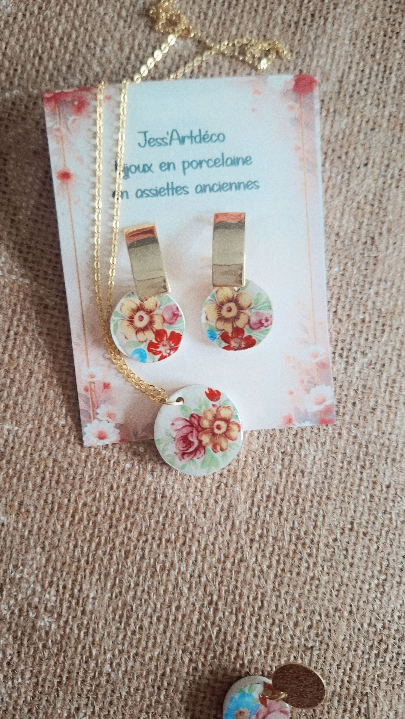 Conjunto de porcelana colar e brincos – photo 2